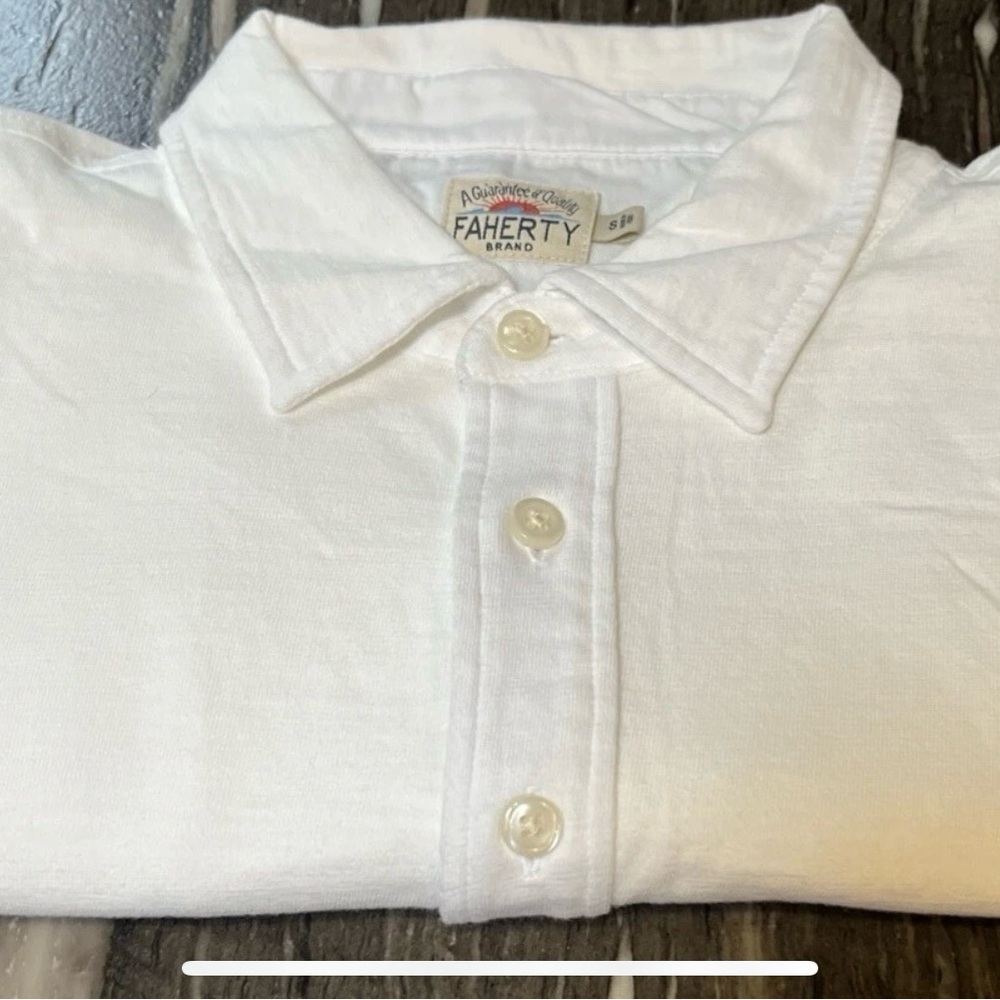 Faherty White Casual Button Down Shirt